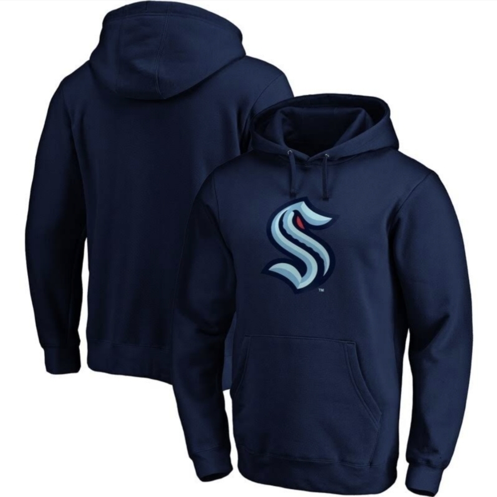 Fanatics Seattle Kraken Branded Primary Logo Pullover Hoodie Men's Navy Size 2XL